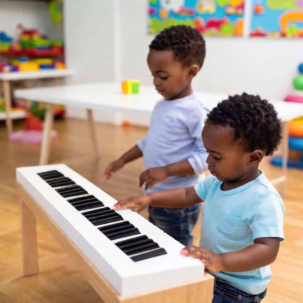 brothers playing keyboard together